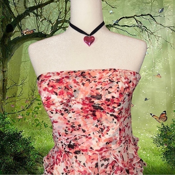 Y2k Fairy Core Pink White House Black Market Midi Dress - Picture 2 of 9